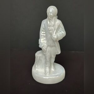 Edward Boyd Art Glass Colonial Man Figurine #5 Name Milk White